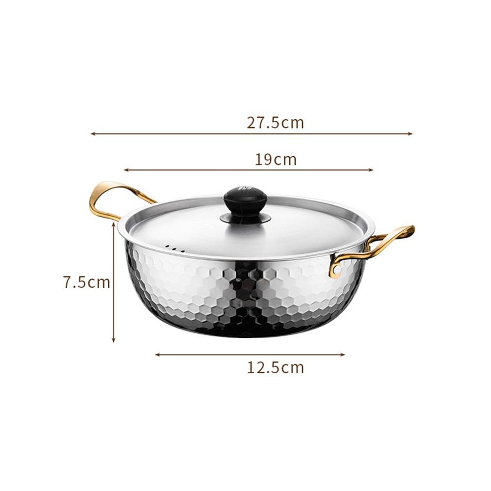 Durable Stainless Steel Korean Ramen Pot Thickened Small Cooking Sauce Bowl Multifunctional Noodle Bowl