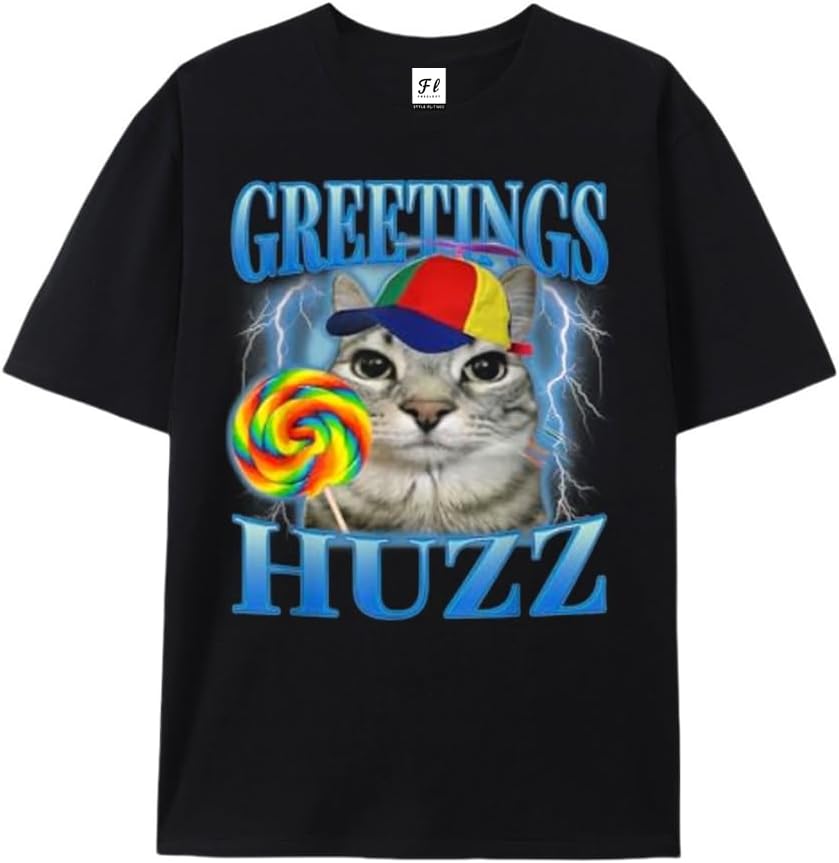 Lollipop Cat Meme Greetings Huzz Funny Silly Cats Humor T-Shirt S разноцветный