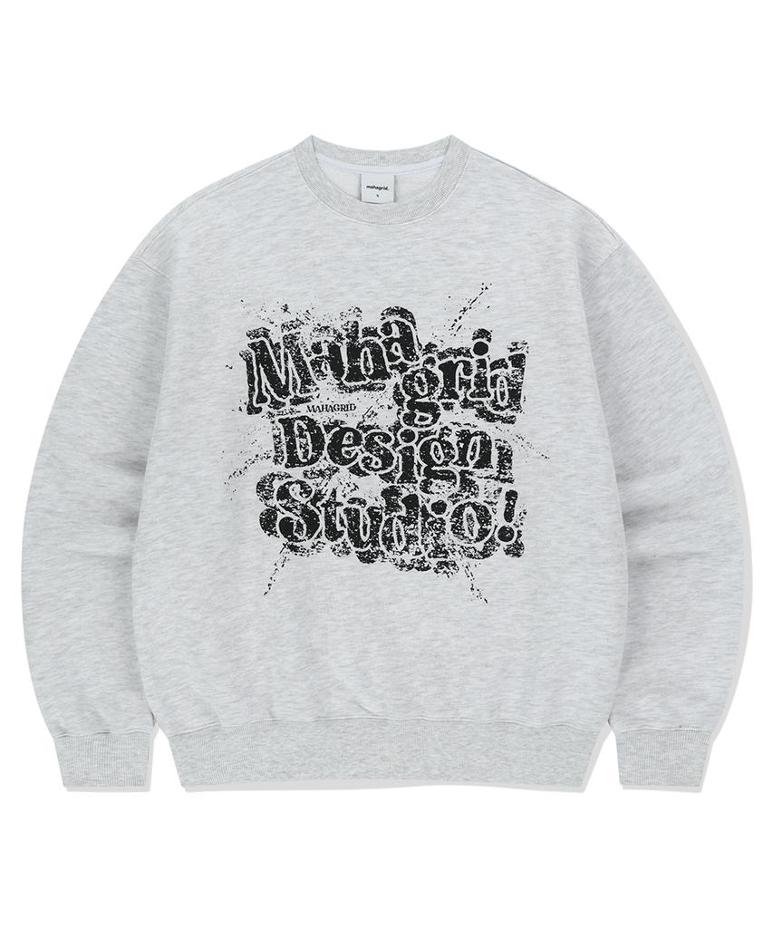 MAHAGRID Splatter Sweatshirt Light Gray(Mg2Fsmm443A)