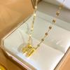 Luxury H Letter Clavicle Necklace: Full Diamond, French-Inspired, Elegant & Versatile Design for Women