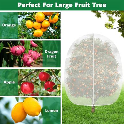 Fruit Tree Garden Plant Protector Netting Covers with Zipper Drawstring Plant Protection Mesh Net Bags for Fruit Tree Blueberry Bush Tomato Flowers