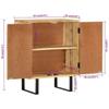 VidaXL Buffet with 2 Doors, Side Cabinet with 2 Compartments, Storage Furniture for Living Room, Solid Wood 354983