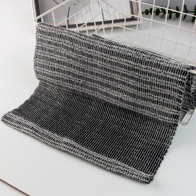 Korean-Style Long Strip Exfoliating Back Scrub, Exfoliating Shower Sponge, Daily Care Towel for Men And Women чёрный