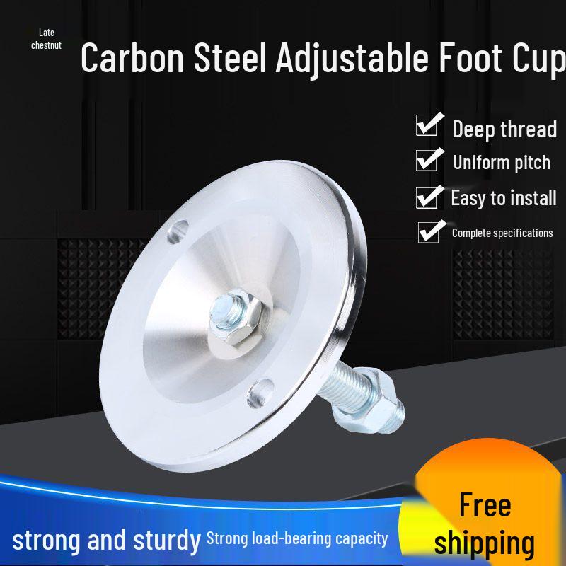 

125 Heavy-Duty Adjustable Carbon Steel Leveling Foot with Fixed Foot Cup Dual-hole Base 125 Screw 12*100