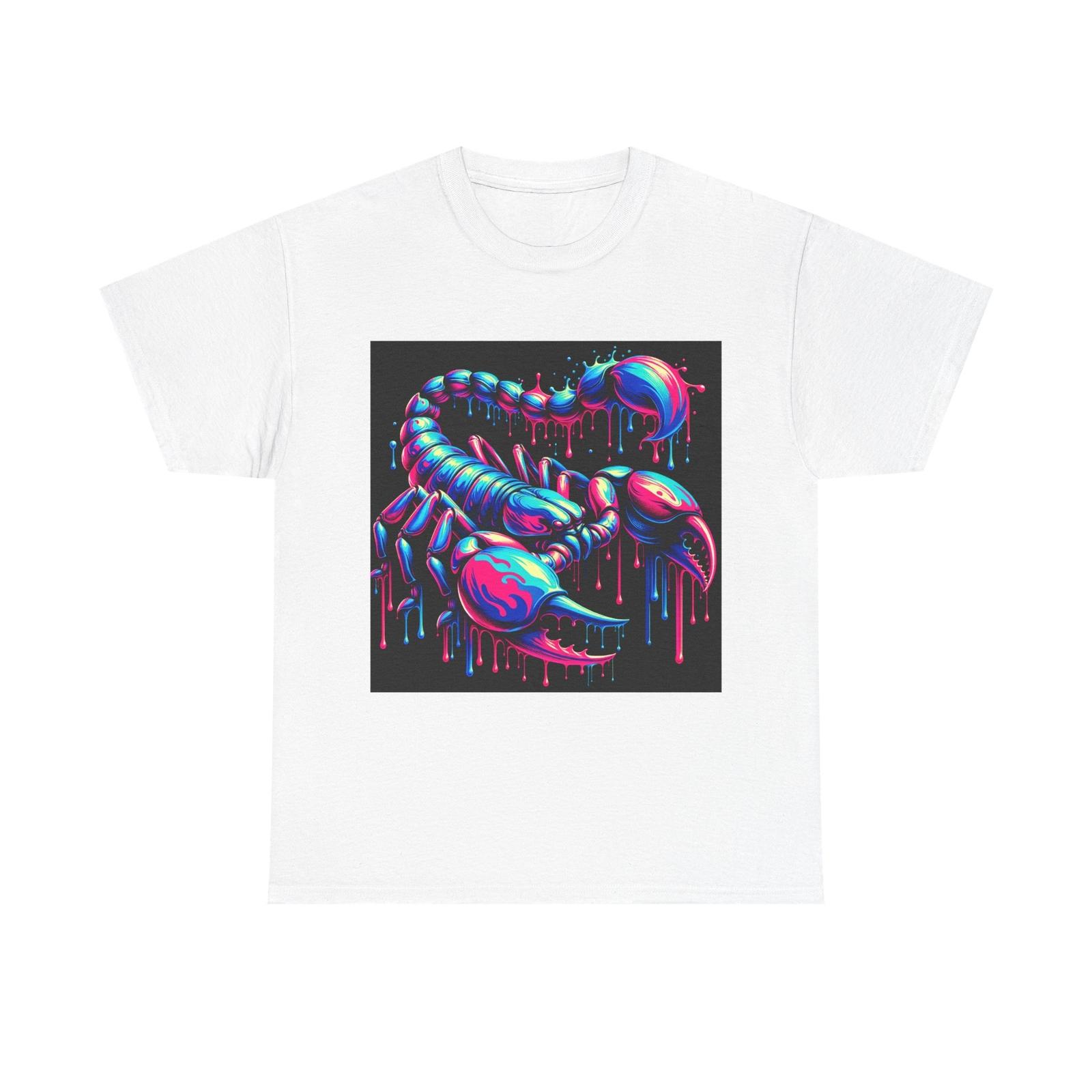 Unisex Adult T Shirt Trippy Melted Scorpion Drip Art S