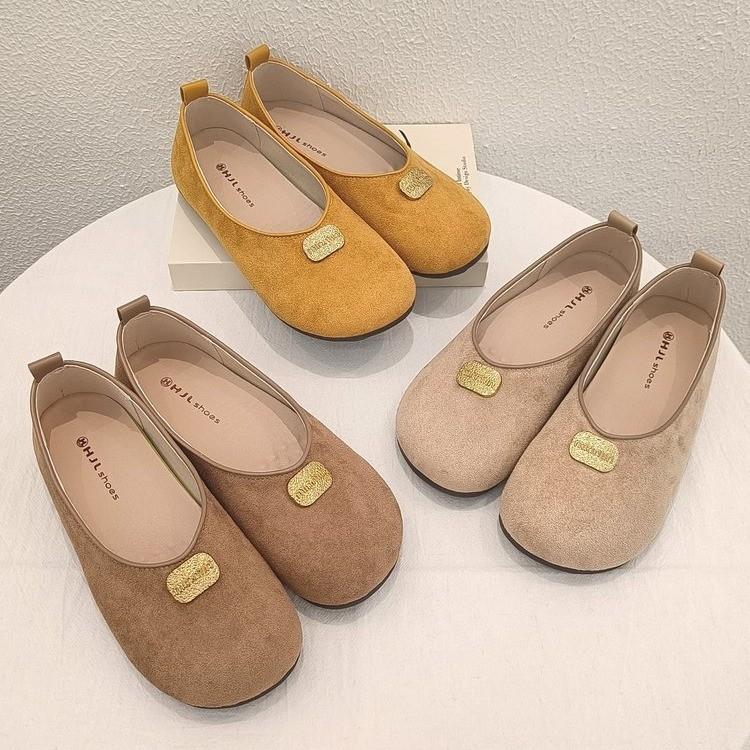 Women's Shoes French Retro Shallow Mouth Doudou Single Shoes Women's Outer Wear 2025 Summer New Soft Leather One Pedal Flat Bottom Mary