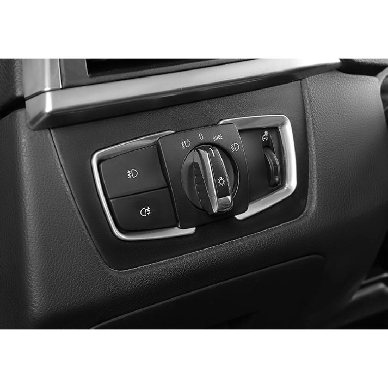 For BMW 3 4 Series GT 2013- ABS Silver Headlight Switch Control Frame Trim