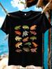 JYDX1195Frog Printing Plus Size Unisexs Round Neck Tshirt Summer Casual Street Fashion Unisexs Joker Short Sleeve Tshirt