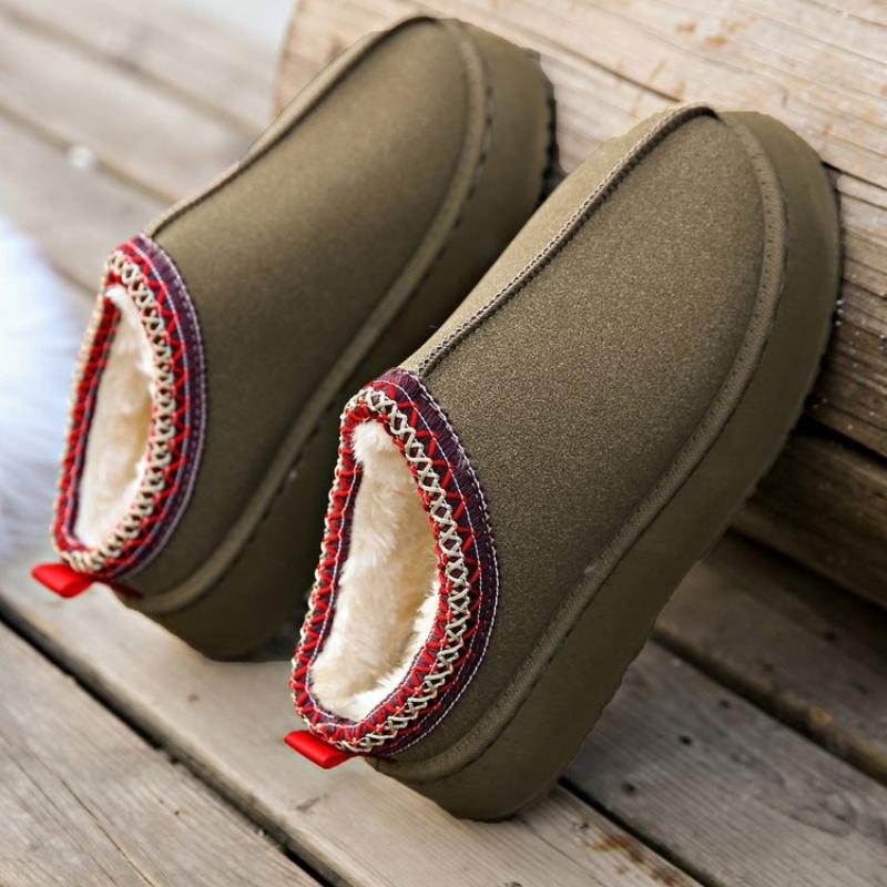 Fashion 2025 NEW Women's Thick Bottom Slippers Winter Warm Fleece Cotton Shoes Indoor Outdoor Wear Comfortable Flat boot
