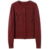 Sancai New Chinese-Style Floral Crochet Knit Cardigan