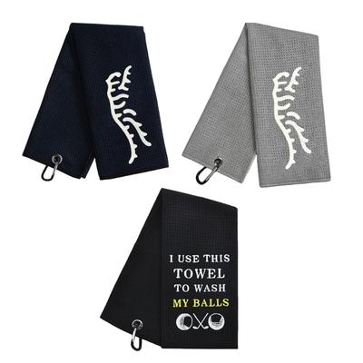 Microfiber Waffles Pattern Golf Towels Convenient Golf Cleaning Towel Sports Fishing Golf Bag Towel Golf Accessories