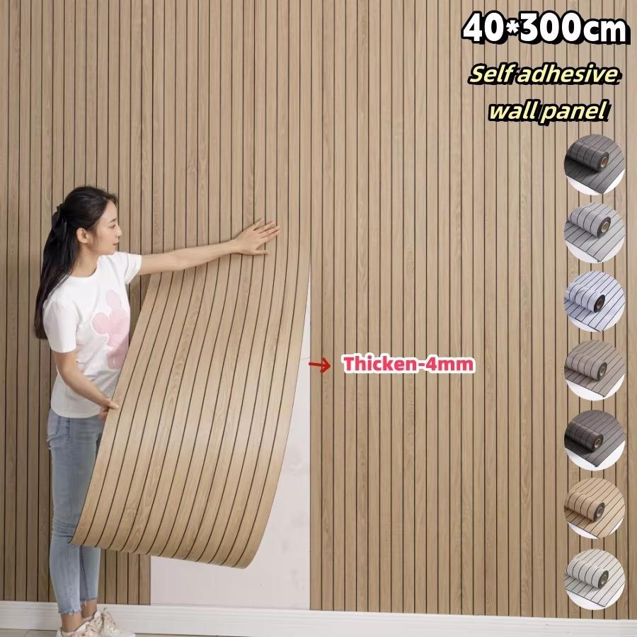 

1 Roll 3D Textured Self-Adhesive Wallpaper - Thick SXP Self-Adhesive Contact Paper for Ceilings, Partitions and Curved Surfaces 40cm x 300cm