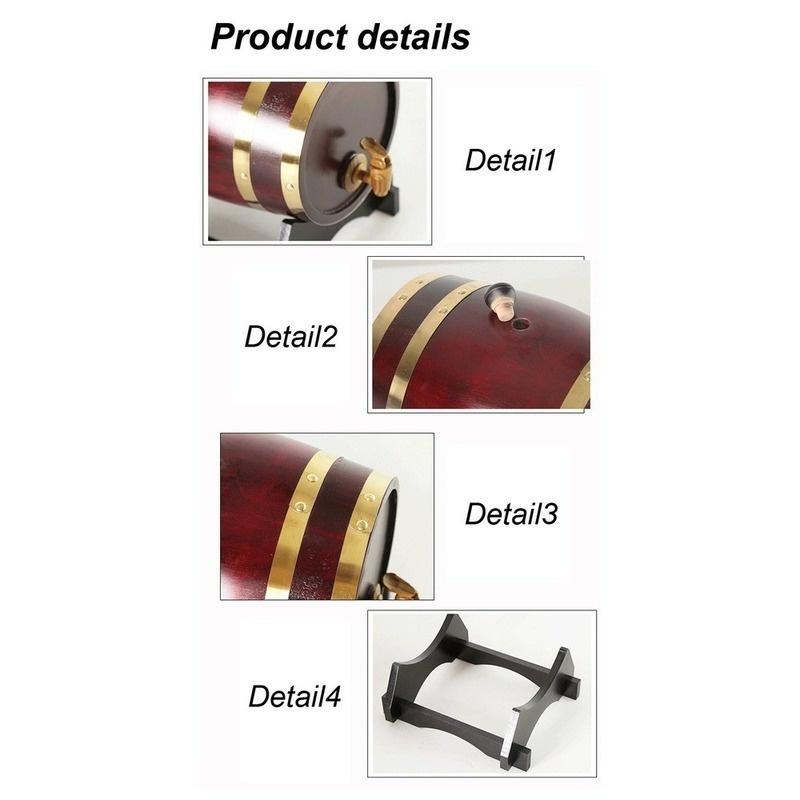 3 L Oak Storing Barrel Built-in Aluminum Foil Liner for Storing Your Own Whiskey Beer Wine Bourbon Brandy & More