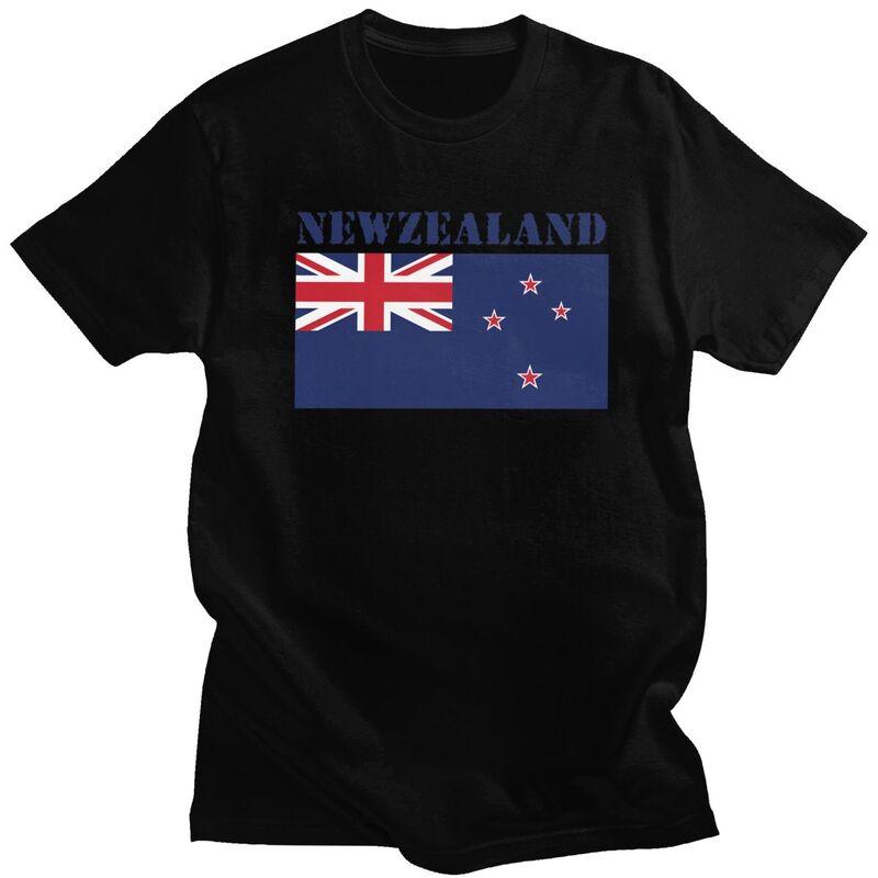 Custom New Zealand Flag T Shirt for Men Pure Cotton Tshirt Casual Tee Tshirt Clothing