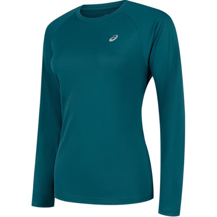 Asics Womens Reflective Night Vision Pullover Crew Neck Long Sleeve T-Shirt Women Tops Gem-Green 2012D025-301