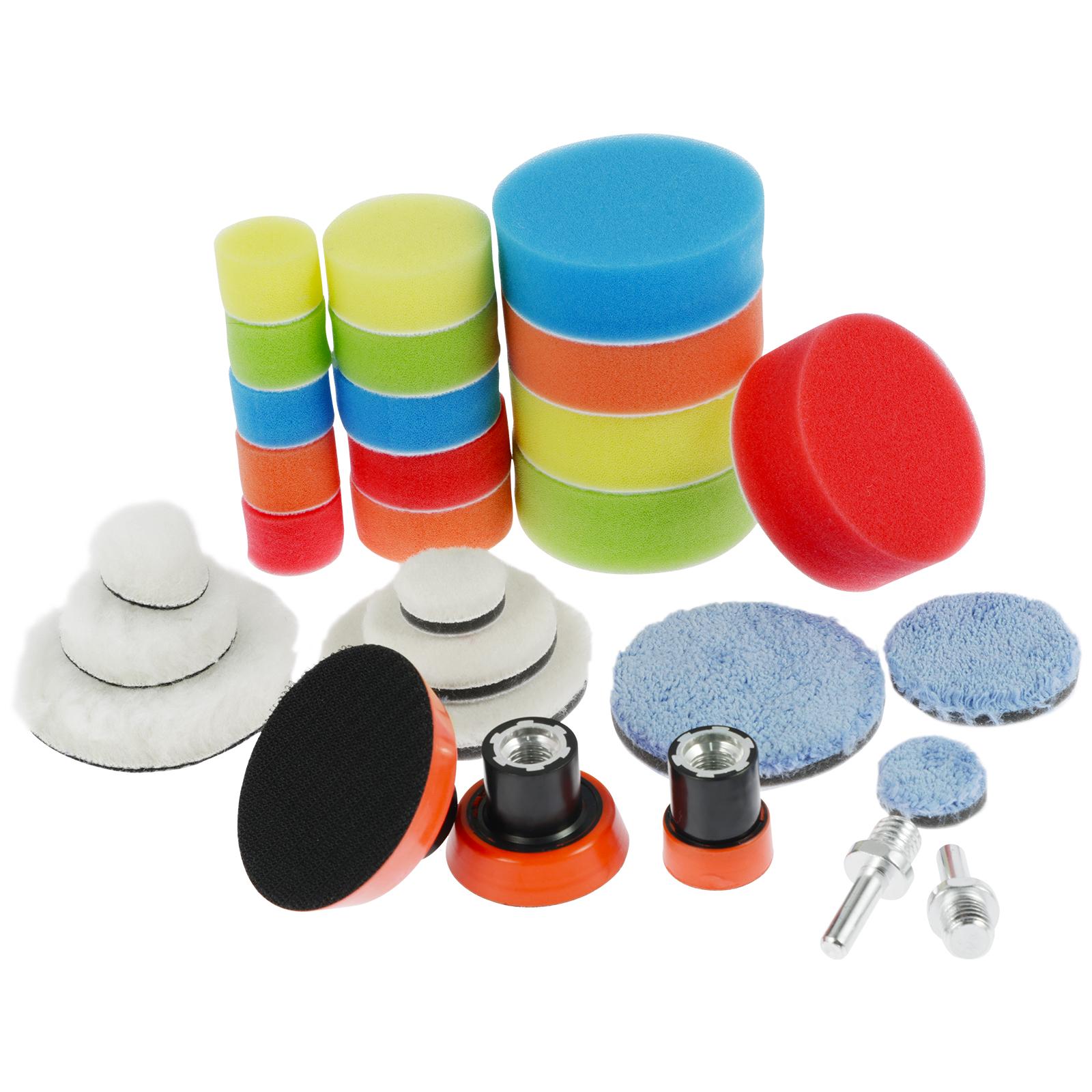 

29Pcs Polishing Pads Set 1/2/3 Inch Anti-scratch Buffing Pad Washable Polishing Sponge Car Polisher Attachment Car Accessories 1 2 3inches