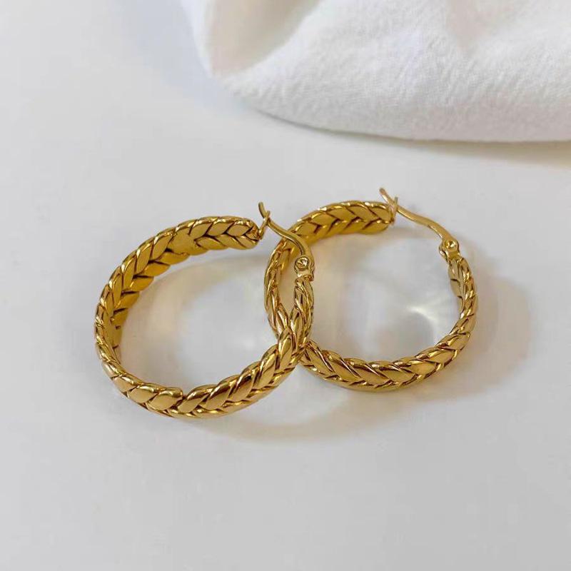 French Luxury Wheat Ear Geometric Ear Cuff Earrings for Women - Elegant and Versatile Fashion Jewelry