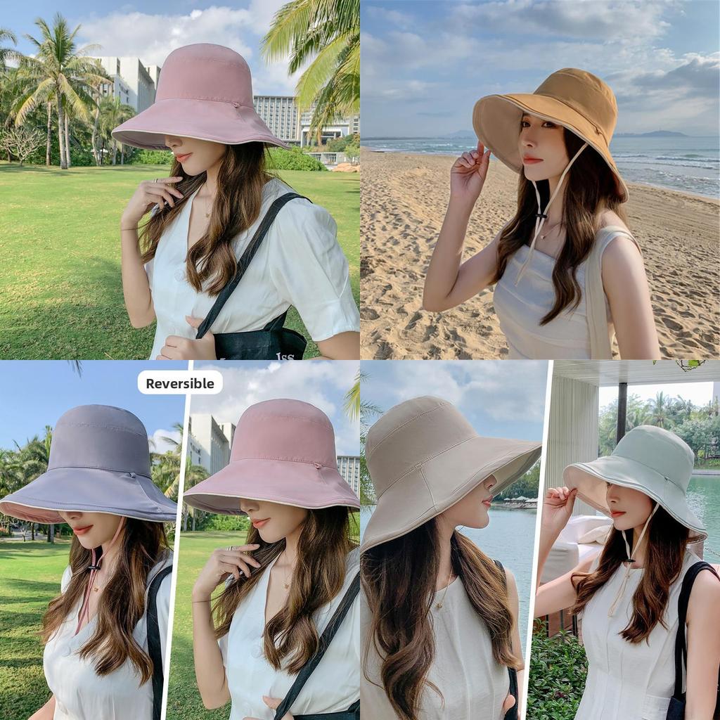 Chapeau Bob pour Femmes Été Pare-soleil Protection UV Large Bord Accessoire de Mode Décontracté