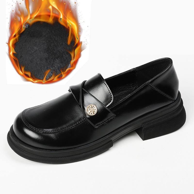 

Yuexinwang genuine leather flat for Huizhou women s shoes Su Yinyin same small leather shoes spring new small gold coin loafers women 40