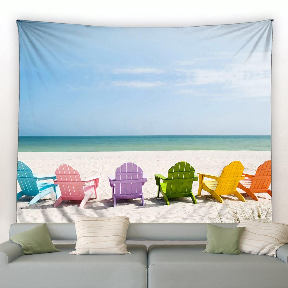 Hav Landskap Øy Kokosnøtt Tree Strand Seilbåtteppe Hjemdekorasjon Soverom Stue Barnerom Tapet