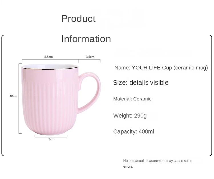 Hochwertige vertikale Streifen Keramikbecher Kaffee Tee Tassen Kaffee Paar Geschenk Original Tassen Kostenloser Versand Tasse für Tee Drinkware