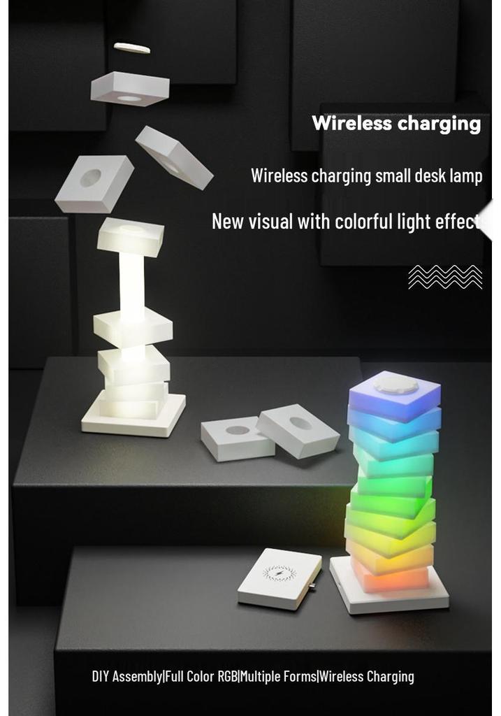 Multifunctional DIY Colorful Atmosphere Lamp with Wireless Charging