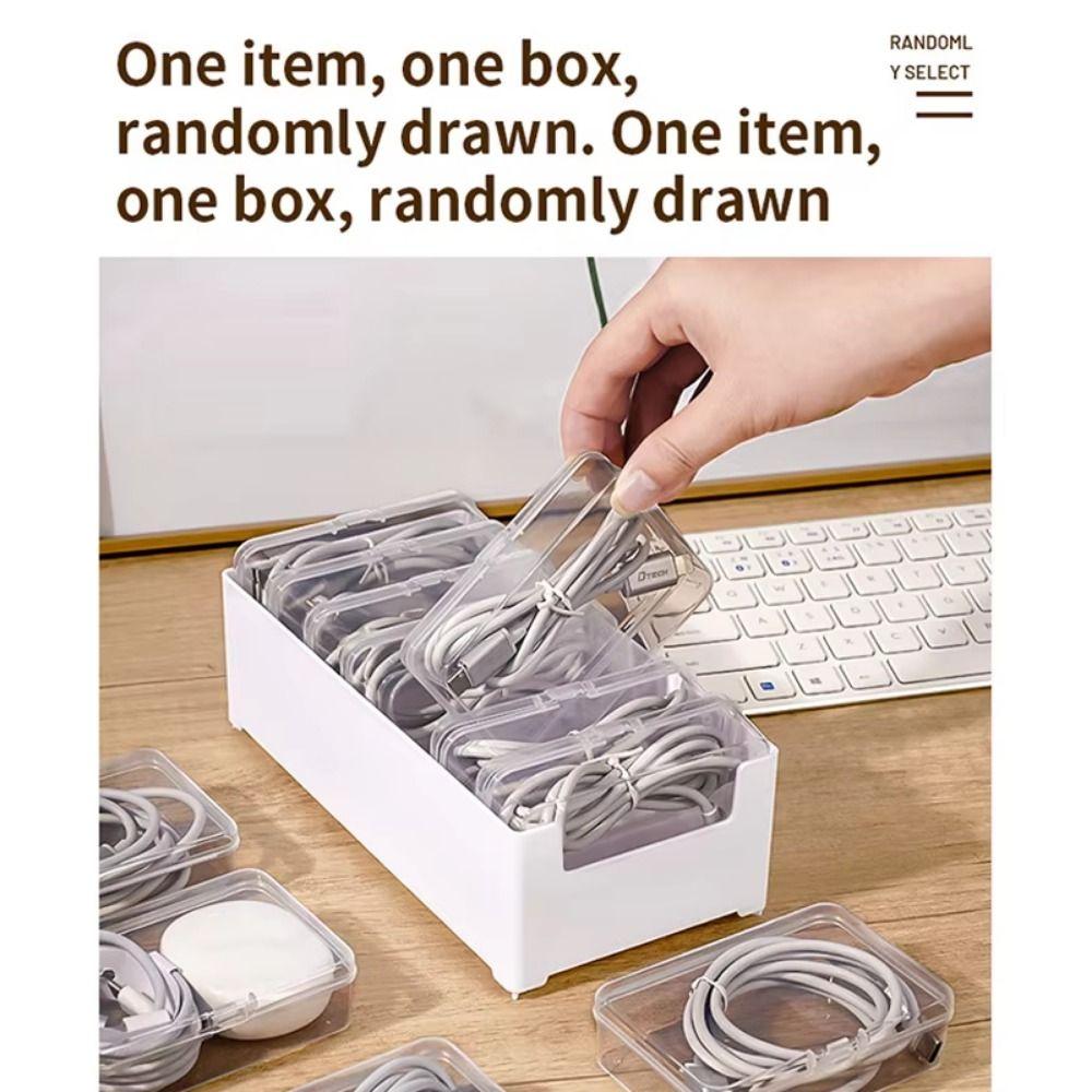 Durable Cable Organizer Box Clear Desktop Cable Organizer Data Cable Storage Box Travel Ready