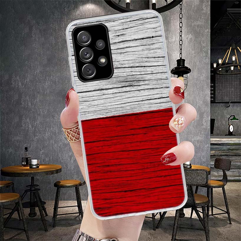Funda de Teléfono Bandera de Polonia Para Samsung Galaxy A13 A14 A15 A16 A17 A53 A54 A55 A56 A57 A33 A34 A35 A36 A37 A23 A24 A25 A26 Galaxy A12