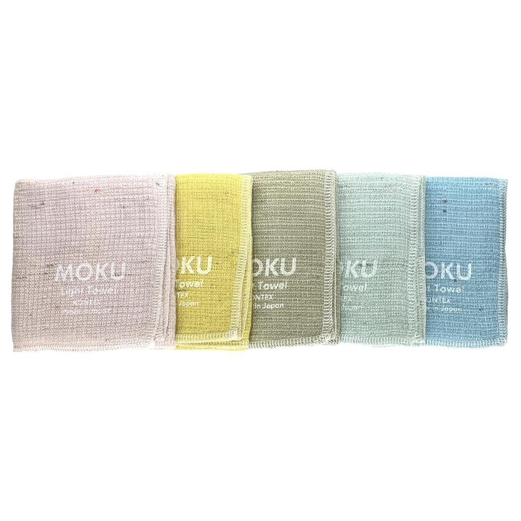 Rikuri MOKU Handkerchiefs, 5-Piece Set, Thin, Quick-Drying, Stylish, and Absorbent, Perfect for Gifts and Thank You Gifts (Pastel)