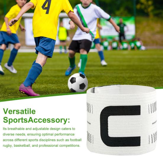 Captain Armbands for Soccer Adjustable Football Basketball Player Arm Bands Nylon Elastic "C" Bands Team Sports Accessories for Adults Youths