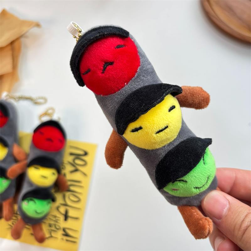 Cute Creative Funny Traffic Light Plush Doll Stuffed Toy Keychain Pendant Girl Backpack Charm Bag Hanging Ornament Birthday Gift