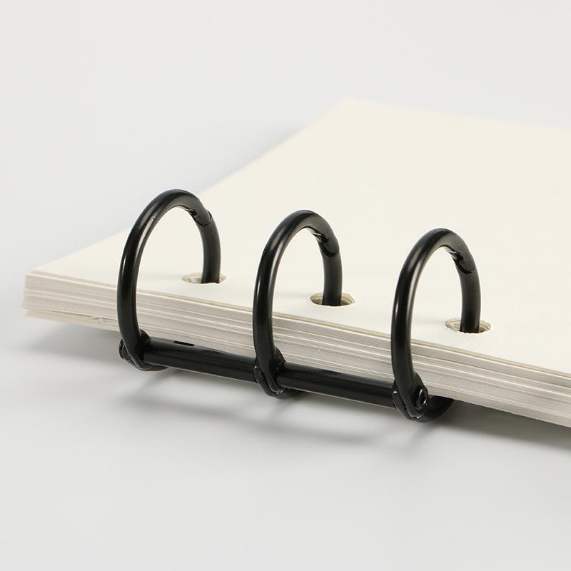 A6/A5 3-Hole Metal Loose-Leaf Binder Clips with Detachable Rings for Paper Binding