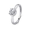 S925 Sterling Silver Women's Ring - White Gold Electroplated, Classic Rose Design, Light Luxury Finger Jewelry