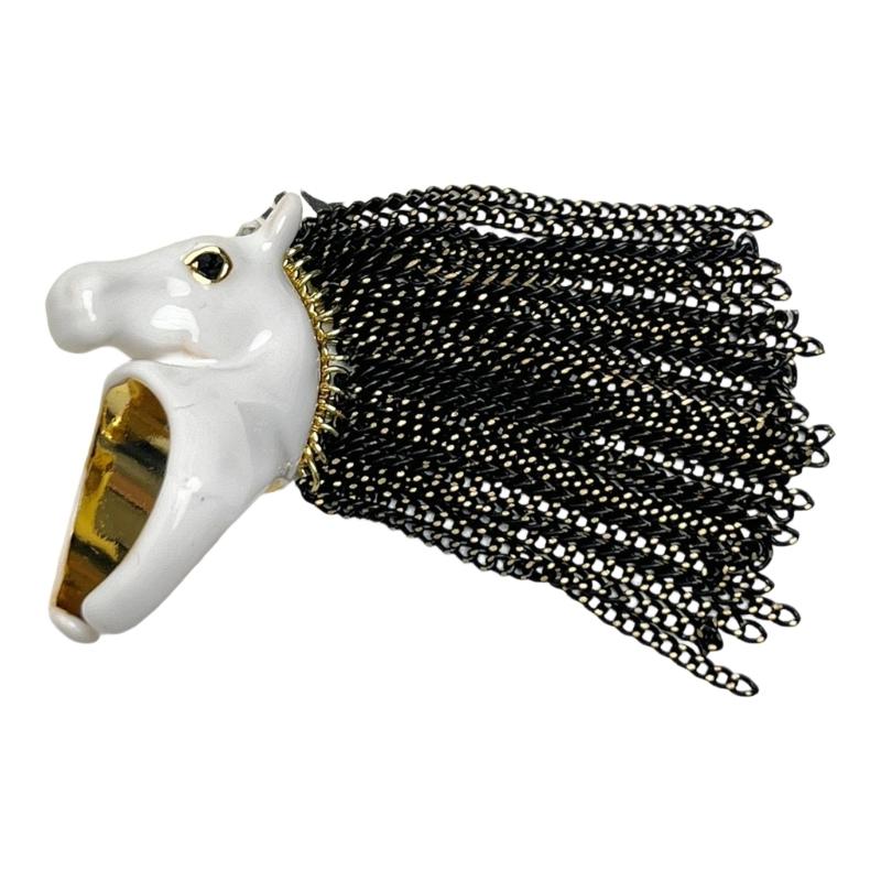 

Stylish Zebras Designs Adjustable Open Rings With Tassels Detail For Daily Wear And Gifts