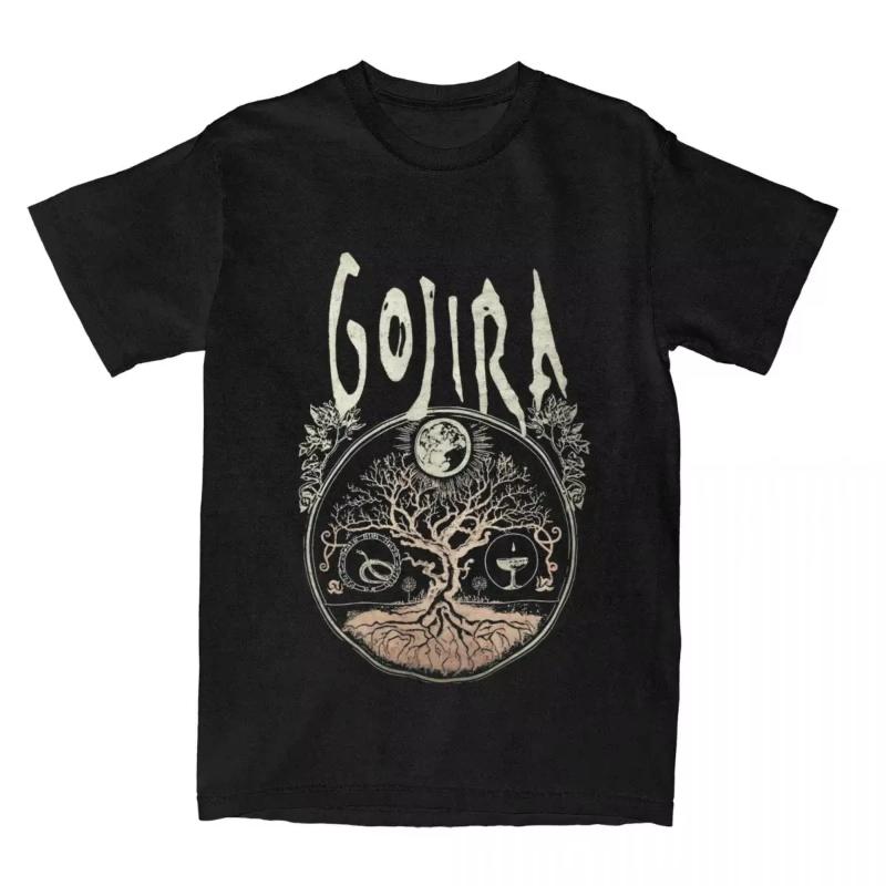 Summer Hot Sale Men's Gojiras Rock Metal Strap T-Shirt Vintage Short Sleeve Crew Neck T-Shirt Men's Casual Fashion T-Shirt