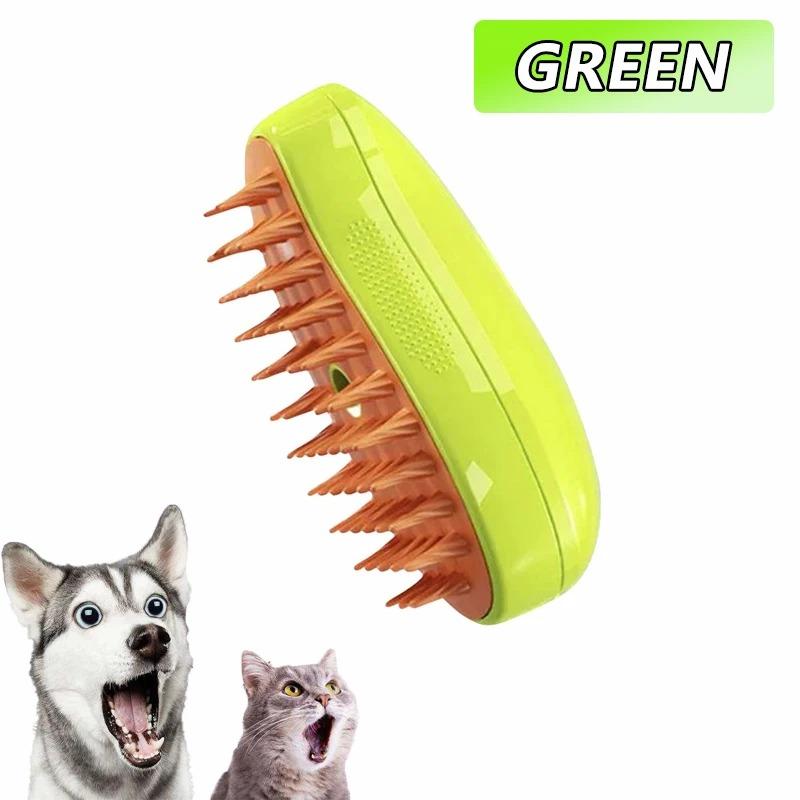 3-in-1 Haustier Dampfbürste Elektrische Dampf-Sprüh Fellpflegekamm für Hunde Katzen Haarausfall Entfernung Massagegerät
