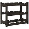 12 Bottle Wine Rack Black Solid Pine Wood