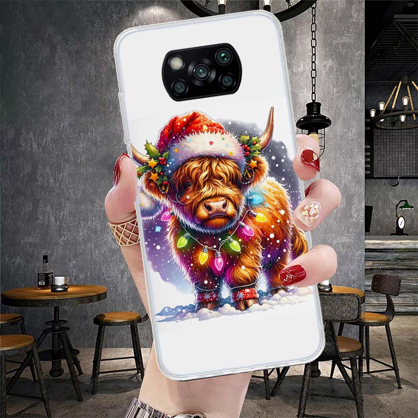 Cute Highland Cow Soft Phone Case For Xiaomi Redmi 15C 15 13C 13 Poco X5 X6 X7 F7 Ultra M7 12C 12 10 10C 9C 9A 9T 9 Fundas Poco