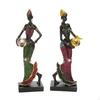 2x African Woman Figurine Figure Art Piece for Stand Ornaments