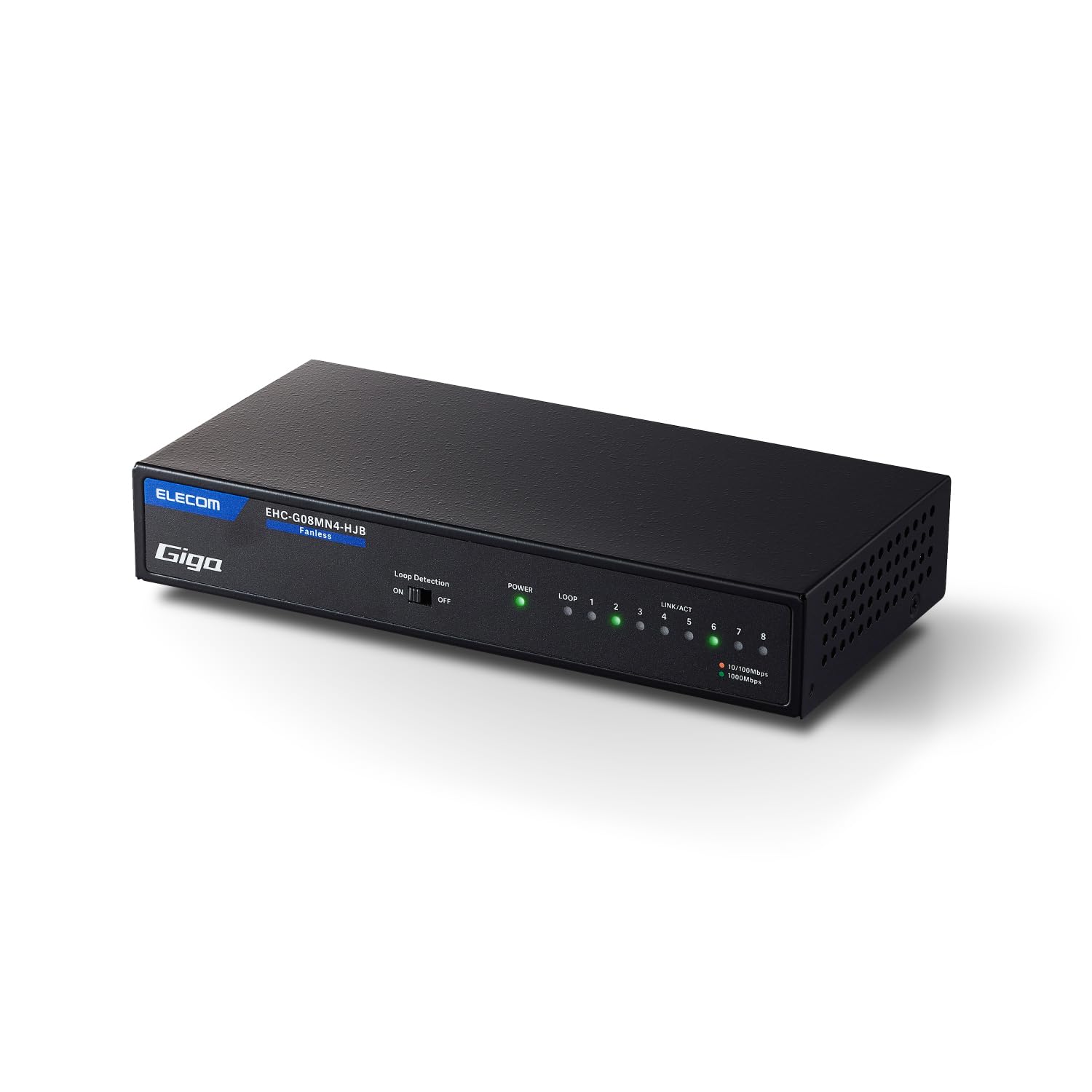 

ELECOM Gigabit 8-Port Switching Hub with Metal Housing, Magnet, Built-in Power Supply, Black, EHC-G08MN4A-HJB