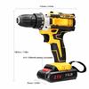 18 Torque Electric Impact Screwdriver Cordless Drill Power Tools Setting 2 Gear Speeds Adjustable Holes Drilling Machine