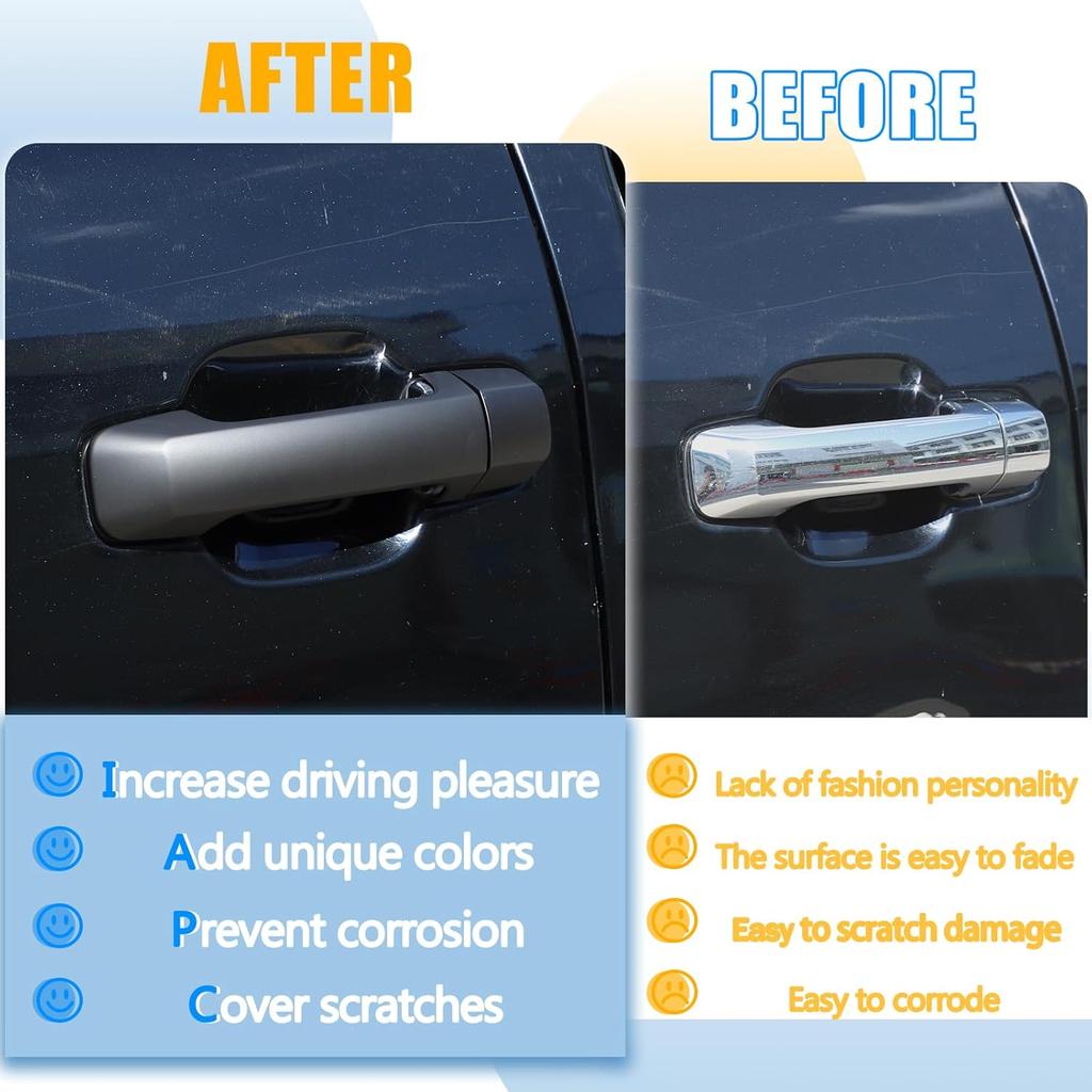 LLKUANG Car Exterior Door Handle Cover Fit for Toyota Tundra 2007-2021 Sequoia 2008-2020,Door Handle Cover Outside Door Handle Protector Shell