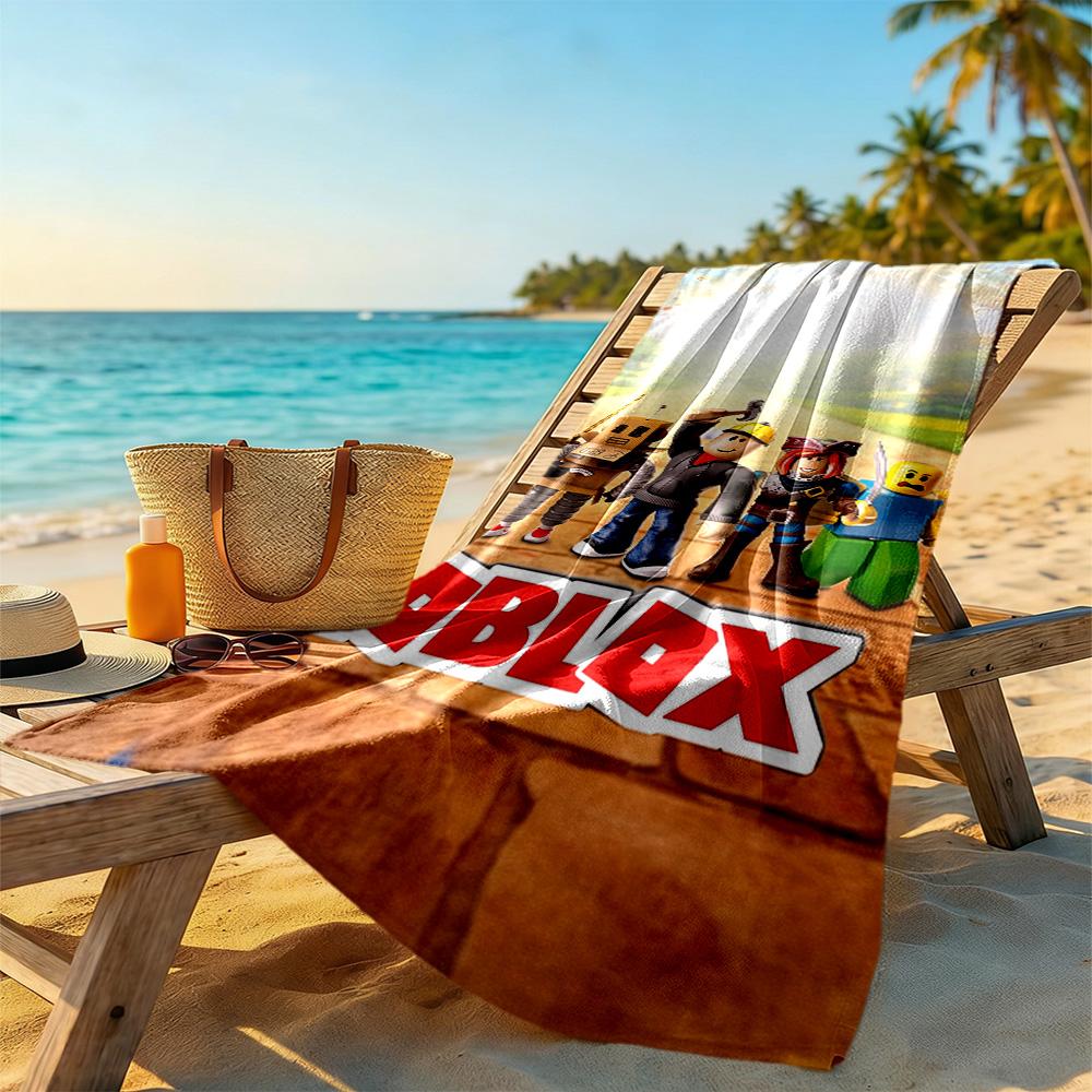 Asciugamano da Spiaggia Roblox Super Morbido & Assorbente Confortevole Leggero Adatto per Sport, Viaggi, Nuoto, Yoga, Bagno, Spiaggia, E Piscina