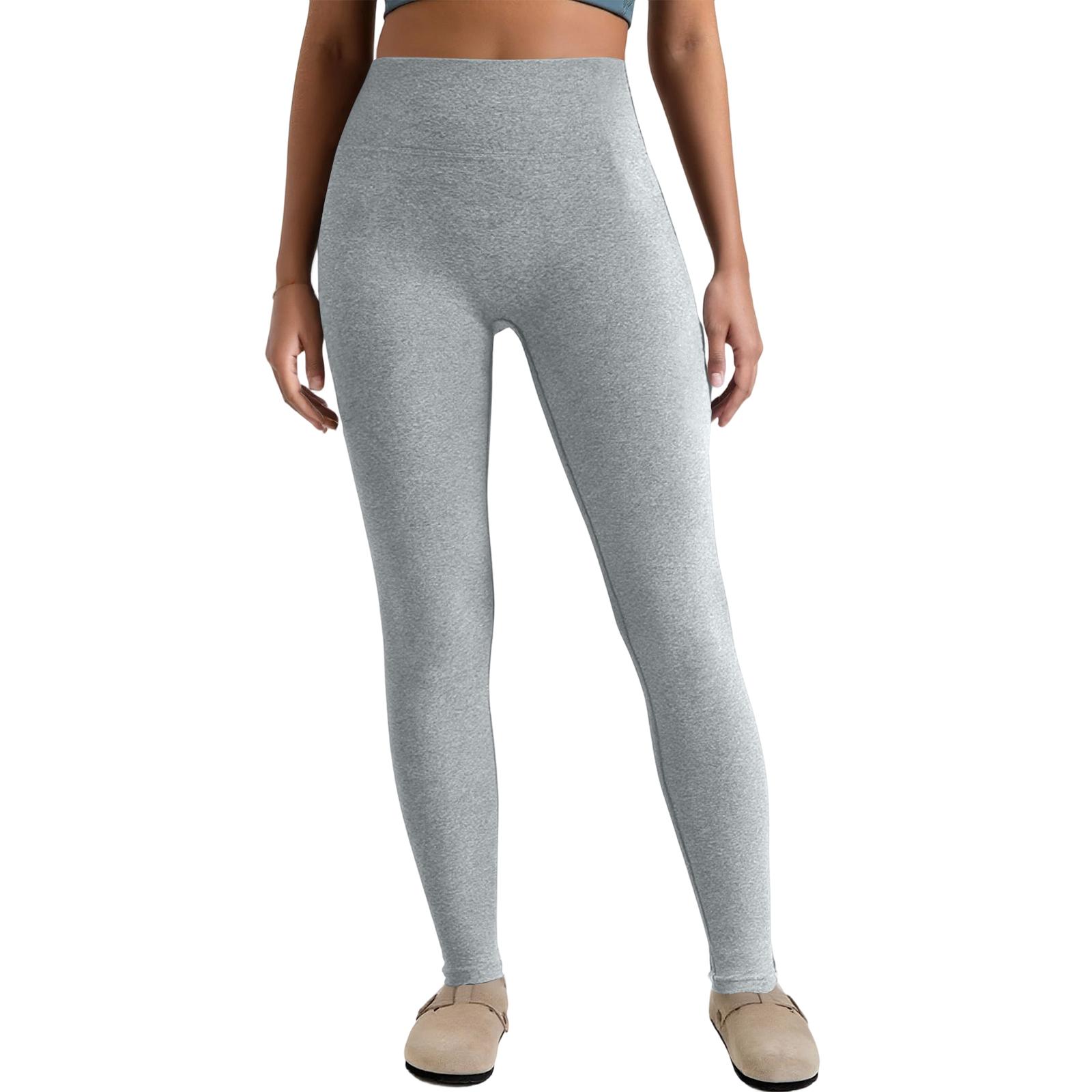 

Женские повседневные и удобные однотонные эластичные леггинсы слим-фит длиной до щиколотки с высокой посадкой XL светло-серый