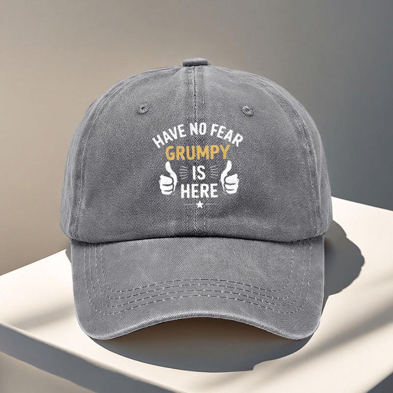 Adjustable Vintage Baseball Cap  Have No Fear Grumpy Is Here Print Breathable and Hand Washable Perfect for Outdoor Sports