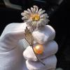 Bo Xin Yun Elegant Copper Zircon & Crystal Pearl Daisy Brooch - Fashionable Women's Accessory & Gift
