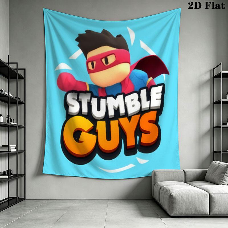Stumble Guys Chaos Wall Hanging Printed Fabric Blanket Decorative Tapestries for Bedroom Living Room Home Decor