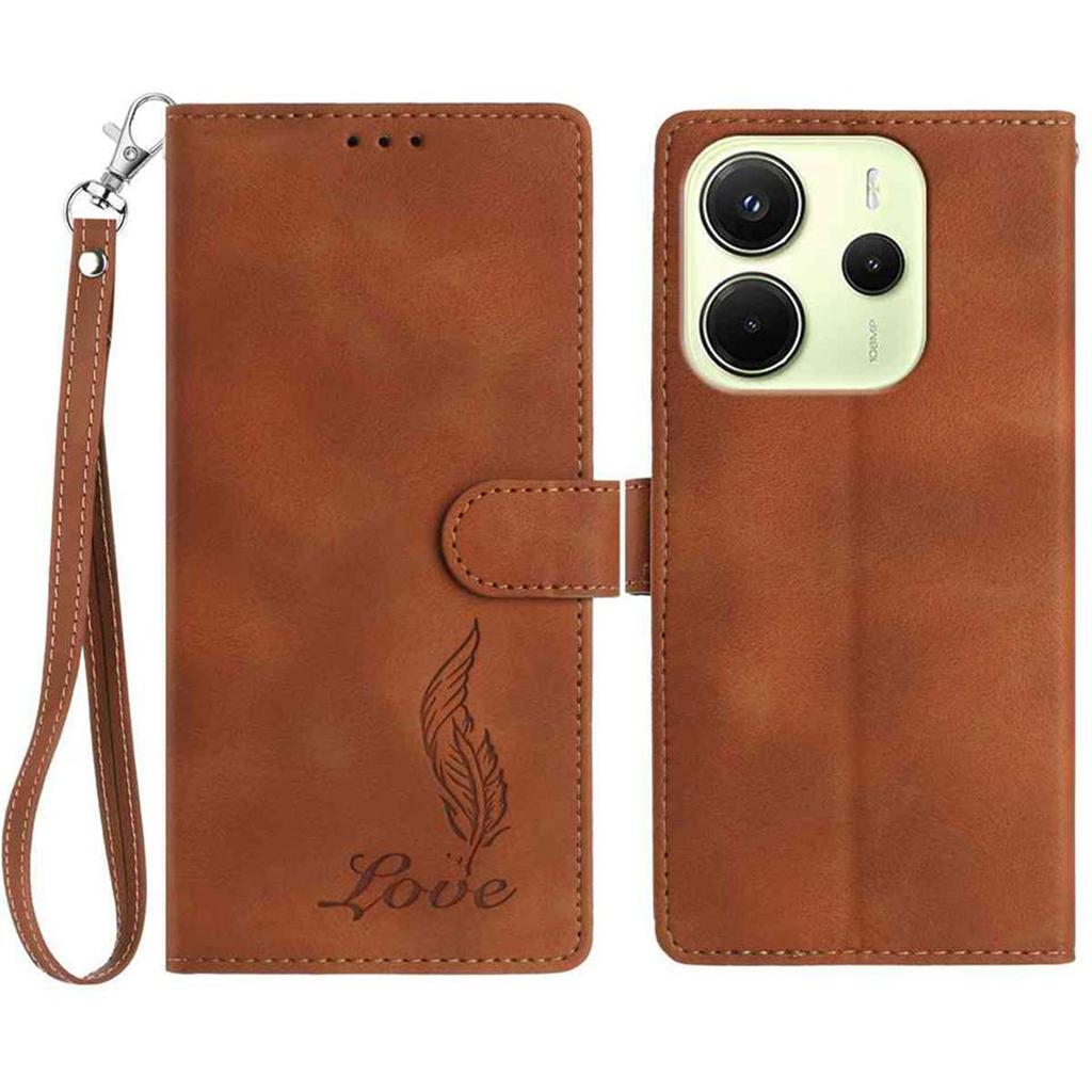 Quill Pen Embossed Pattern Flip Card Design Wallet Case for Redmi Note 14/Note 12/13C/14C/Xiaomi 14T,Xiaomi 11T,13 Lite,Mi 11 Lite,Poco X6...(8-Color)