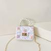 Baby Girl's Bag Bead Handle Shoulder Bag Children's Crossbody Bag Kids Bag With Self-Adhesive Patch
