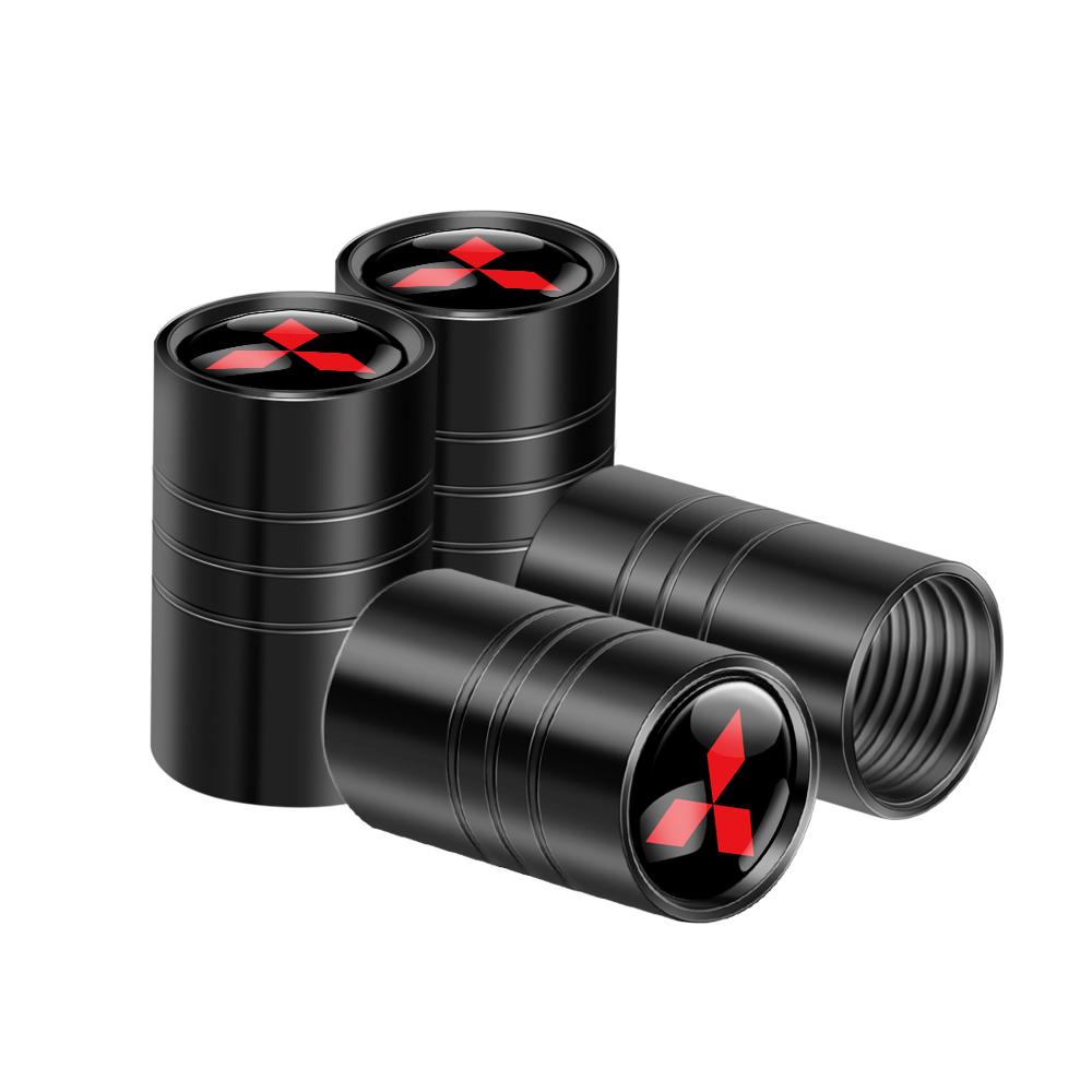 4Pcs Metal Car Wheel Tire Valve Caps Stem Case Cover Accessories For Mitsubishi 9 Ralliart X EX ASX Colt Outlander Pajero Lancer